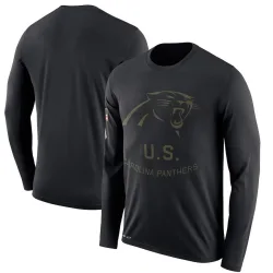 Carolina Panthers Legend Men's 2018 Salute to Service Sideline Performance Long Sleeve T-Shirt (Black)