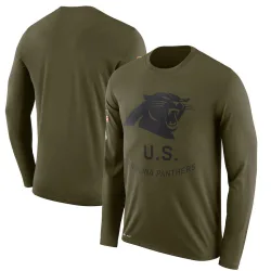 Carolina Panthers Legend Men's 2018 Salute to Service Sideline Performance Long Sleeve T-Shirt (Olive)