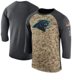Carolina Panthers Legend Men's Salute to Service 2017 Sideline Performance Three-Quarter Sleeve T-Shirt (Camo/Anthracite)