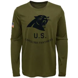 Carolina Panthers Legend Youth 2018 Salute to Service Performance Long Sleeve T-Shirt (Olive)