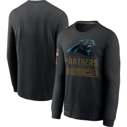 Carolina Panthers Men's 2020 Salute to Service Sideline Performance Long Sleeve T-Shirt (Black)