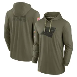 Carolina Panthers Men's 2022 Salute to Service Tonal Pullover Hoodie (Olive)