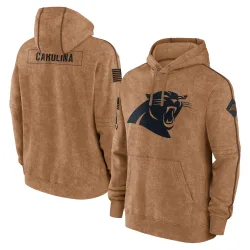 Carolina Panthers Men's 2023 Salute to Service Club Pullover Hoodie (Brown)