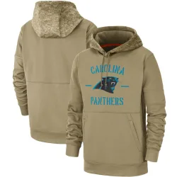 Carolina Panthers Men's Tan 2019 Salute to Service Sideline Therma Pullover Hoodie ()
