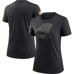 Carolina Panthers Women's 2020 Salute To Service Performance T-Shirt (Black)