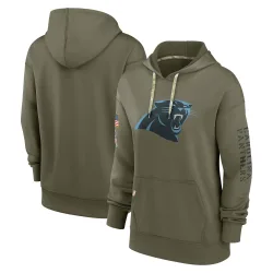 Carolina Panthers Women's 2022 Salute to Service Performance Pullover Hoodie (Olive)