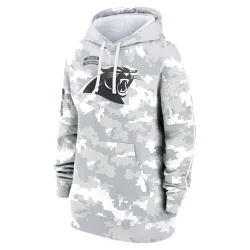 Carolina Panthers Women's 2024 Salute To Service Club Fleece Pullover Hoodie (Arctic Camo)