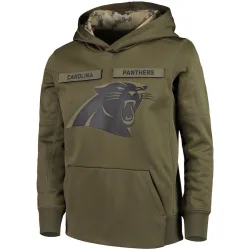 Carolina Panthers Youth 2018 Salute to Service Pullover Performance Hoodie (Green)