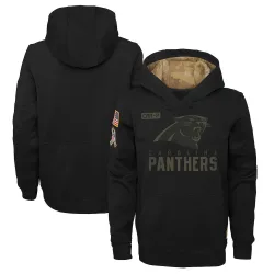 Carolina Panthers Youth 2020 Salute to Service Pullover Performance Hoodie (Black)