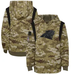 Carolina Panthers Youth 2021 Salute to Service Therma Performance Pullover Hoodie (Olive)