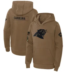 Carolina Panthers Youth 2023 Salute to Service Club Fleece Pullover Hoodie (Brown)