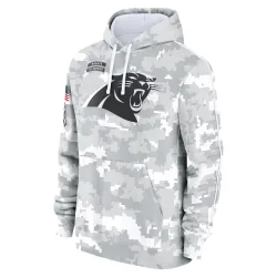Carolina Panthers Youth 2024 Salute To Service Pullover Hoodie (White/Gray)