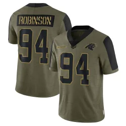 A'Shawn Robinson Carolina Panthers Limited Youth 2021 Salute To Service Jersey (Olive)