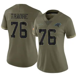 Badara Traore Carolina Panthers Limited Women's 2022 Salute To Service Jersey (Olive)