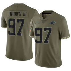 Bobby Brown III Carolina Panthers Limited Men's 2022 Salute To Service Jersey (Olive)