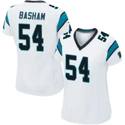 Boogie Basham Carolina Panthers Game Women's Jersey (White)