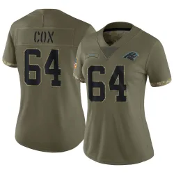 Bryan Cox Carolina Panthers Limited Women's 2022 Salute To Service Jersey (Olive)
