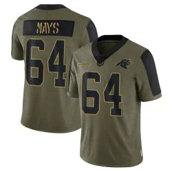 Cade Mays Carolina Panthers Limited Men's 2021 Salute To Service Jersey (Olive)