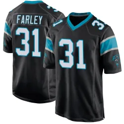 Caleb Farley Carolina Panthers Game Men's Team Color Jersey (Black)