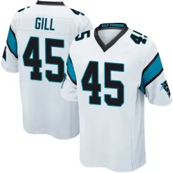 Cam Gill Carolina Panthers Game Youth Jersey (White)
