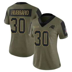 Chuba Hubbard Carolina Panthers Limited Women's 2021 Salute To Service Jersey (Olive)