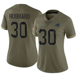 Chuba Hubbard Carolina Panthers Limited Women's 2022 Salute To Service Jersey (Olive)