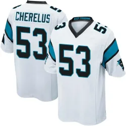 Claudin Cherelus Carolina Panthers Game Men's Jersey (White)