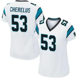 Claudin Cherelus Carolina Panthers Game Women's Jersey (White)
