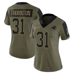 Corey Thornton Carolina Panthers Limited Women's 2021 Salute To Service Jersey (Olive)