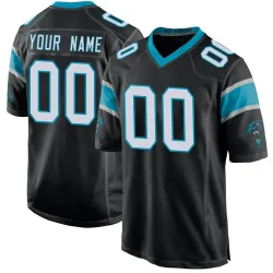 Custom Carolina Panthers Game Men's Team Color Jersey (Black)
