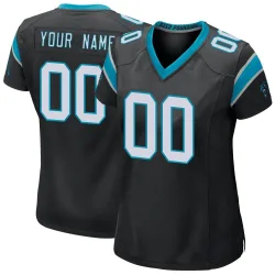 Custom Carolina Panthers Game Women's Team Color Jersey (Black)