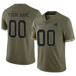 Custom Carolina Panthers Limited Men's 2022 Salute To Service Jersey (Olive)