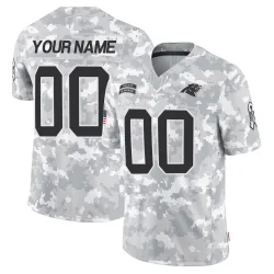 Custom Carolina Panthers Limited Men's 2024 Salute to Service Jersey (Arctic Camo)
