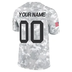 Custom Carolina Panthers Limited Men's 2024 Salute to Service Jersey (Arctic Camo)