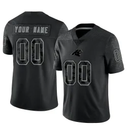 Custom Carolina Panthers Limited Men's Reflective Jersey (Black)