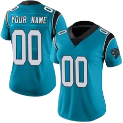 Custom Carolina Panthers Limited Women's Alternate Vapor Untouchable Jersey (Blue)