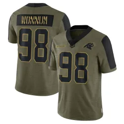 D.J. Wonnum Carolina Panthers Limited Men's 2021 Salute To Service Jersey (Olive)