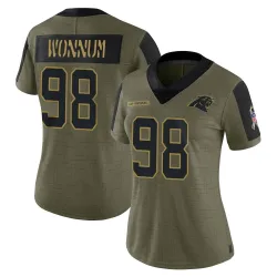 D.J. Wonnum Carolina Panthers Limited Women's 2021 Salute To Service Jersey (Olive)