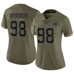 D.J. Wonnum Carolina Panthers Limited Women's 2022 Salute To Service Jersey (Olive)