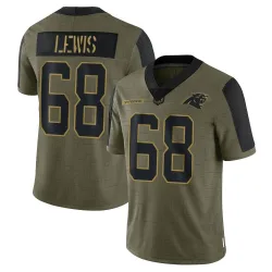 Damien Lewis Carolina Panthers Limited Men's 2021 Salute To Service Jersey (Olive)