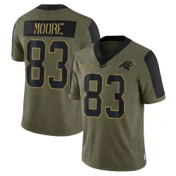 David Moore Carolina Panthers Limited Men's 2021 Salute To Service Jersey (Olive)