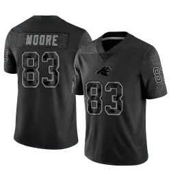 David Moore Carolina Panthers Limited Men's Reflective Jersey (Black)