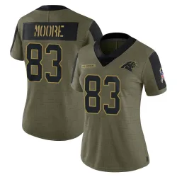 David Moore Carolina Panthers Limited Women's 2021 Salute To Service Jersey (Olive)