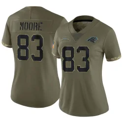 David Moore Carolina Panthers Limited Women's 2022 Salute To Service Jersey (Olive)