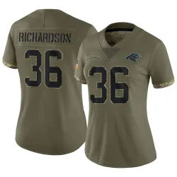 Demani Richardson Carolina Panthers Limited Women's 2022 Salute To Service Jersey (Olive)
