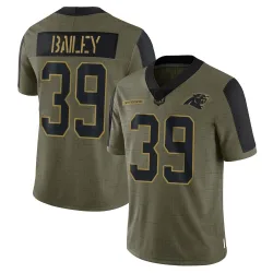 Emani Bailey Carolina Panthers Limited Men's 2021 Salute To Service Jersey (Olive)