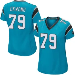 Ikem Ekwonu Carolina Panthers Game Women's Alternate Jersey (Blue)