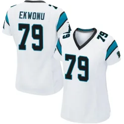 Ikem Ekwonu Carolina Panthers Game Women's Jersey (White)