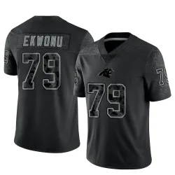 Ikem Ekwonu Carolina Panthers Limited Men's Reflective Jersey (Black)