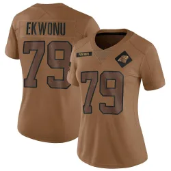 Ikem Ekwonu Carolina Panthers Limited Women's 2023 Salute To Service Jersey (Brown)